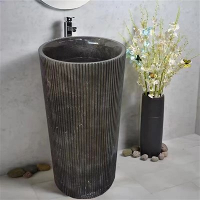 Zlew wolnostojący z czarnego granitu