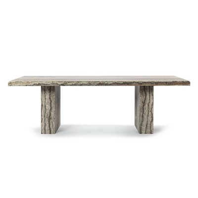 Stół do jadalni z szarego trawertynu